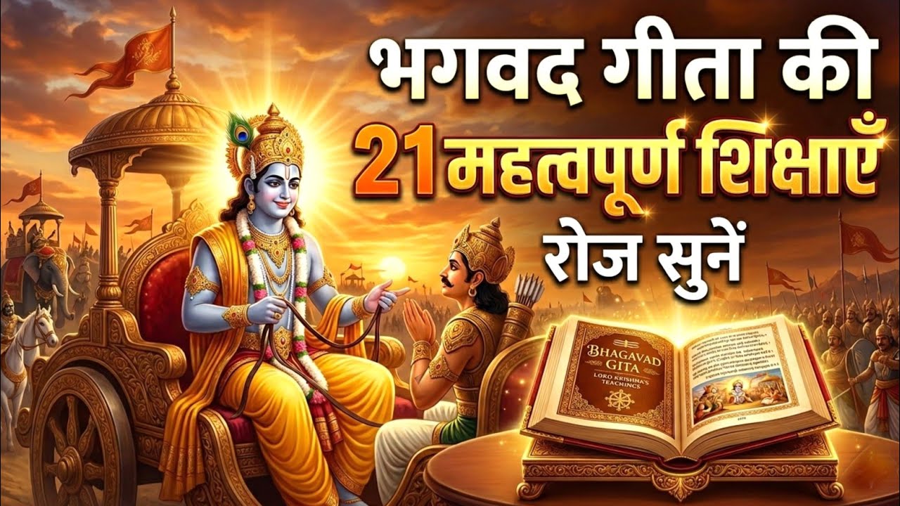 भगवद गीता की 21 महत्वपूर्ण शिक्षाएँ | Geeta Saar | Shree Krishna motivational speech! #motivation​