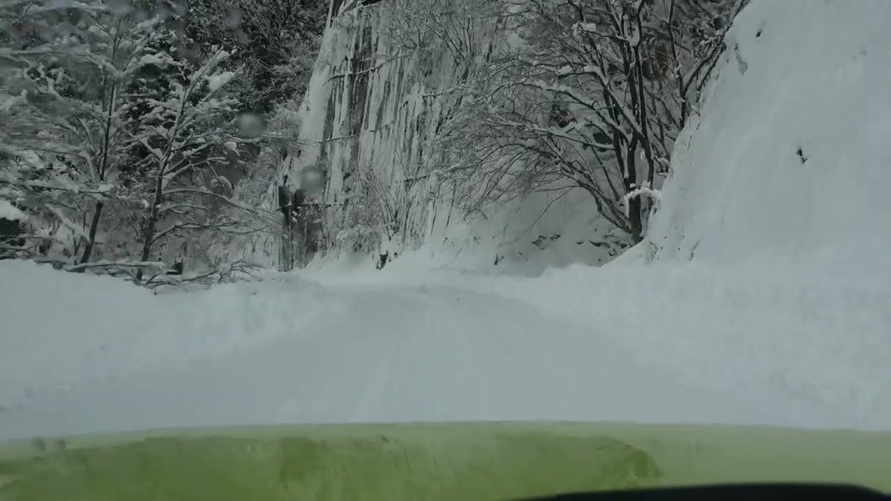 除雪車の前に出たらパラダイス♪　岐阜県道86号線②