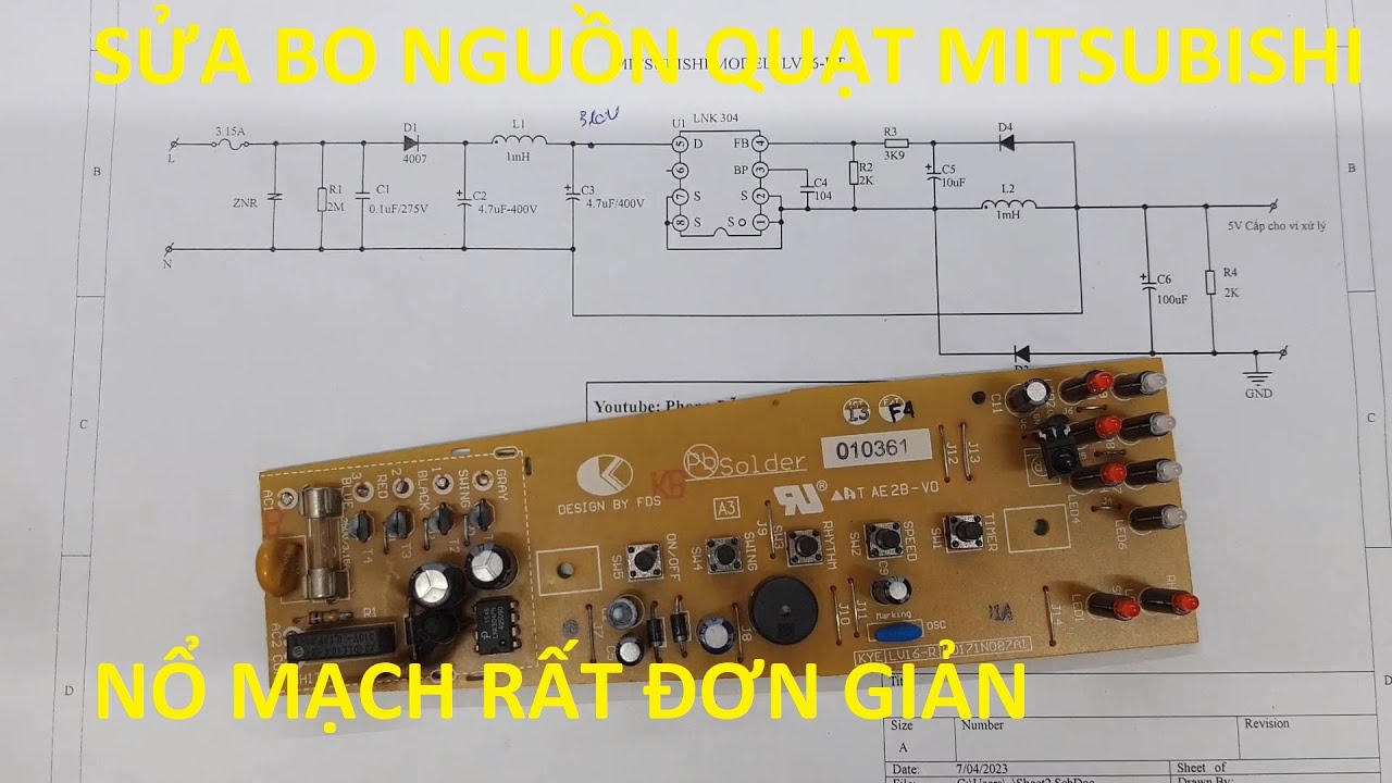 Sửa quạt Mitsubishi hỏng nguồn rất đơn giản