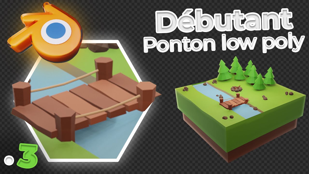 Comment modéliser un ponton en #3D sur #Blender - Créer ma première scène low poly ! | #tuto