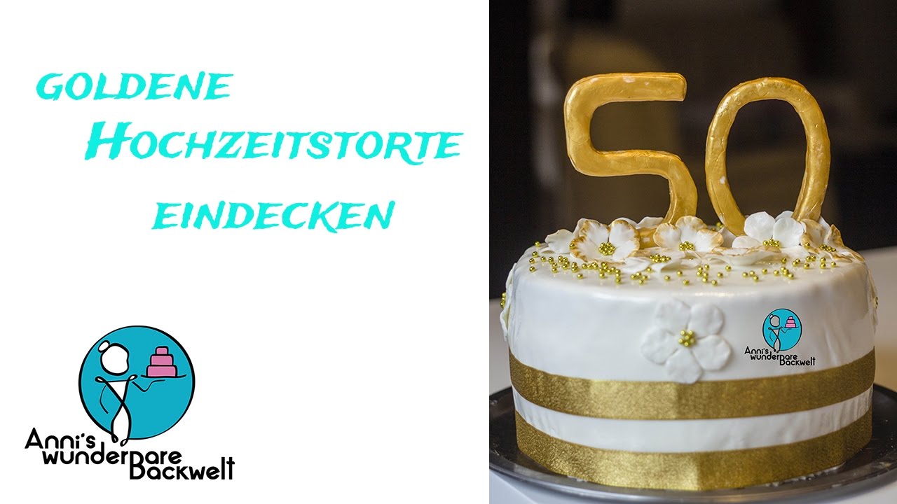 50. Hochzeitstag 3D Motivtorte - goldene Hochzeit Fondant Torte Deluxe - Anni's wunderbare Backwelt