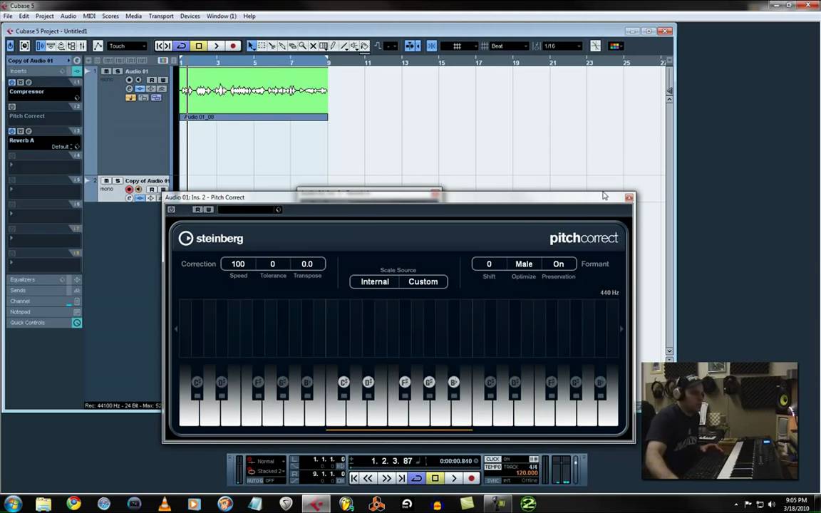 Cubase 5 Pitch correct settings for T-Pain style (Autotune)