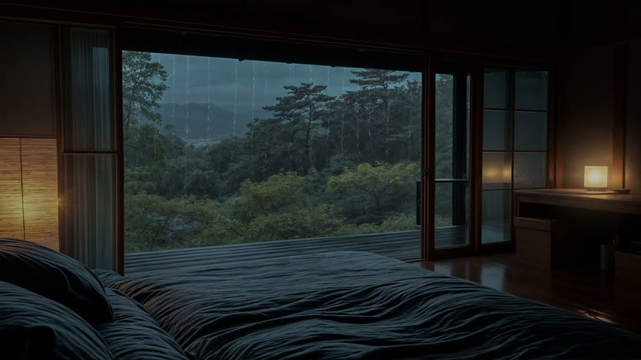 🌧️ Rainy Night in a Peaceful Japanese House | Zen Ambience for Deep Relaxation & Sleep