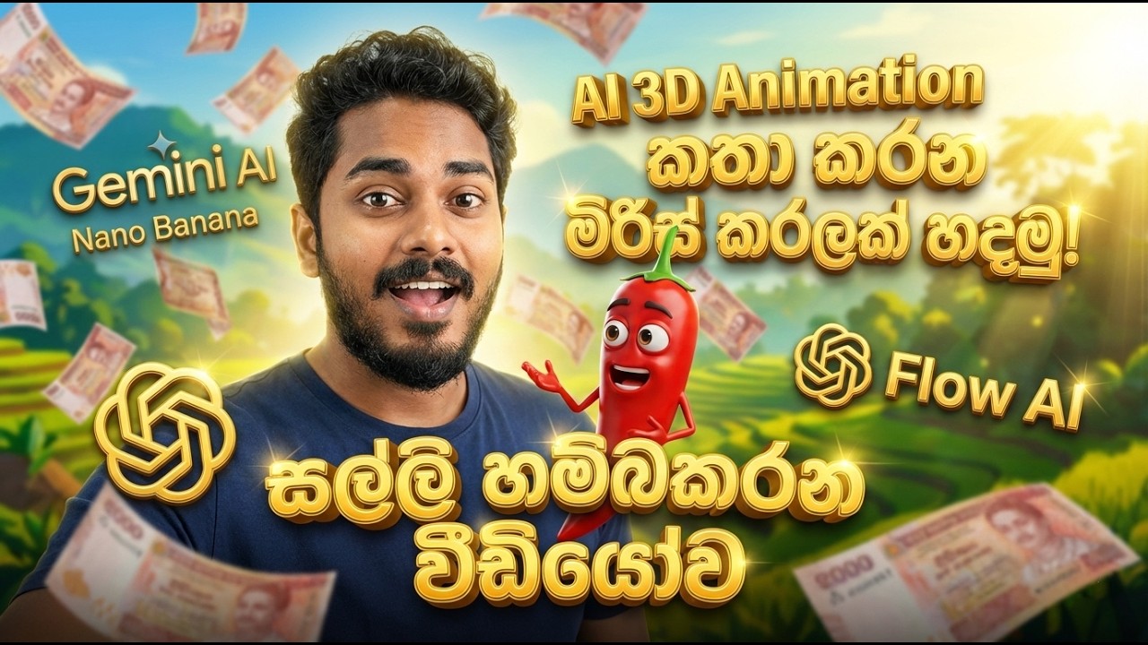 AI 3D Animation කතා කරන වීඩීයෝ එකක් හදමු.
