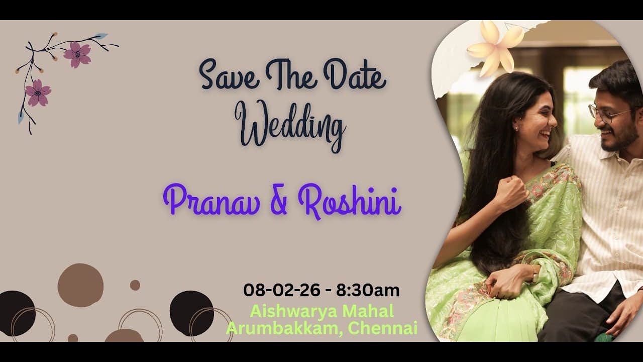 Wedding - Pranav & Roshini |08-02-26 - 8:30am|Aishwarya Mahal,Arumbakkam,Chennai