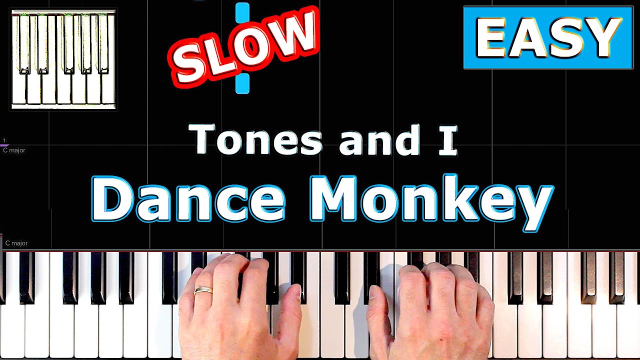 Tones and I - Dance Monkey -Piano Tutorial Easy SLOW