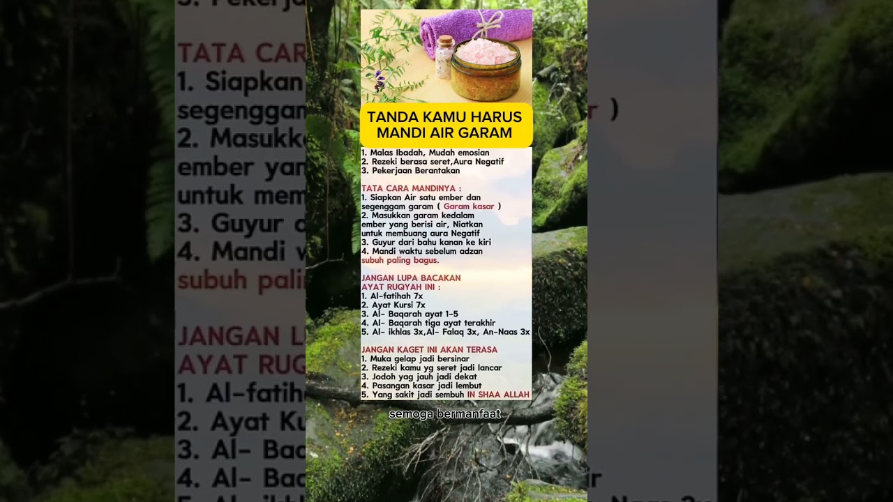 Tanda kamu harus mandi air garam #feedshorts #mandi #garam