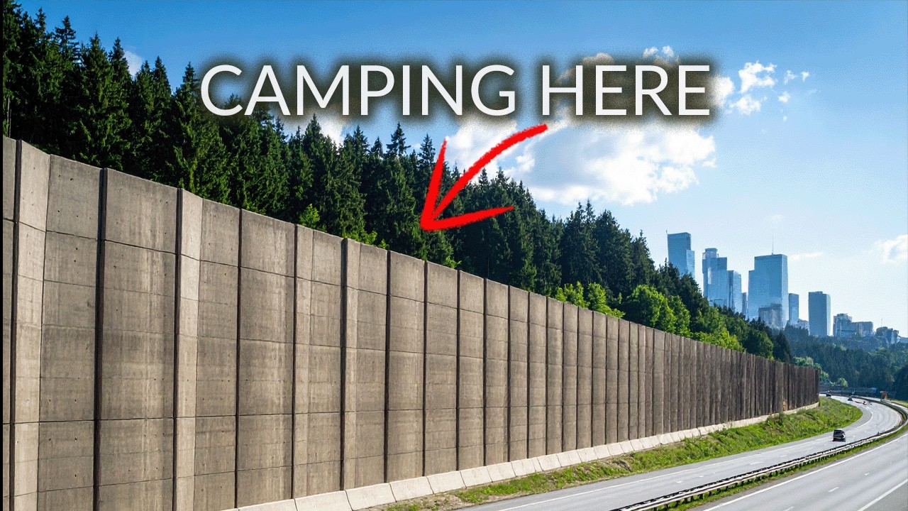Stealth Camping Behind a Highway Sound Barrier Got Really Weird...