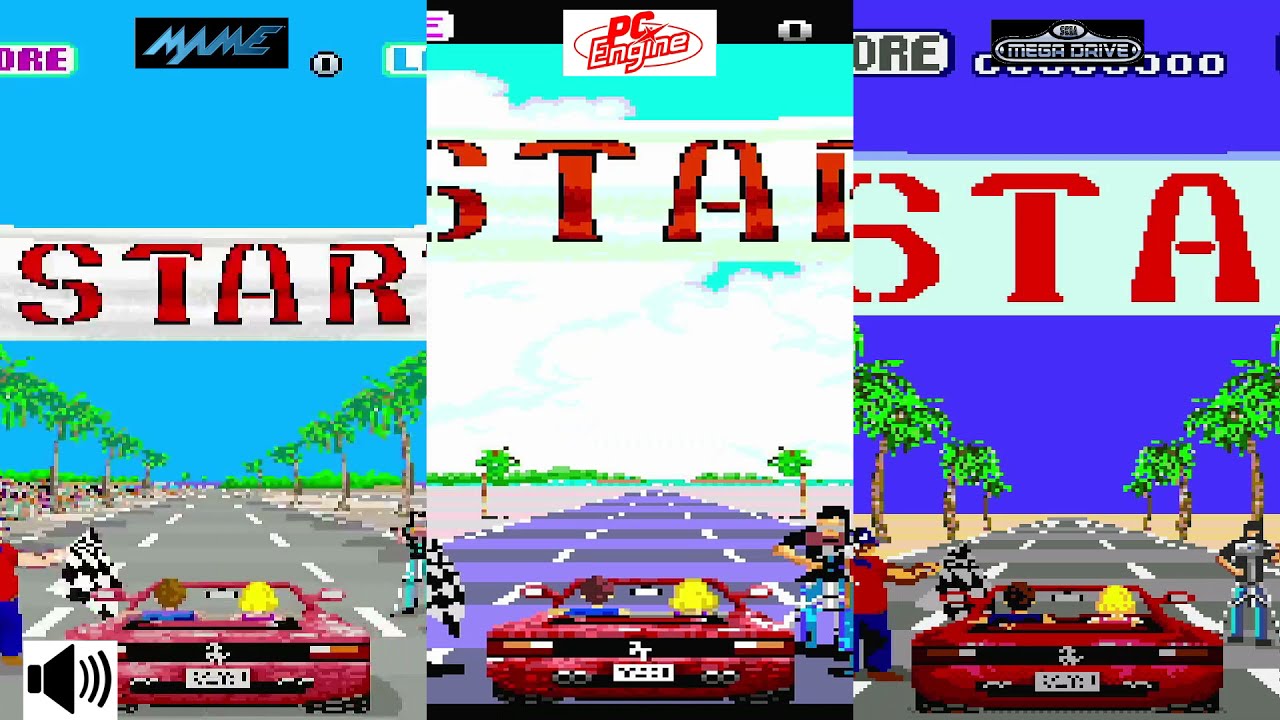 Outrun Arcade VS PC Engine VS Megadrive Console VS Console