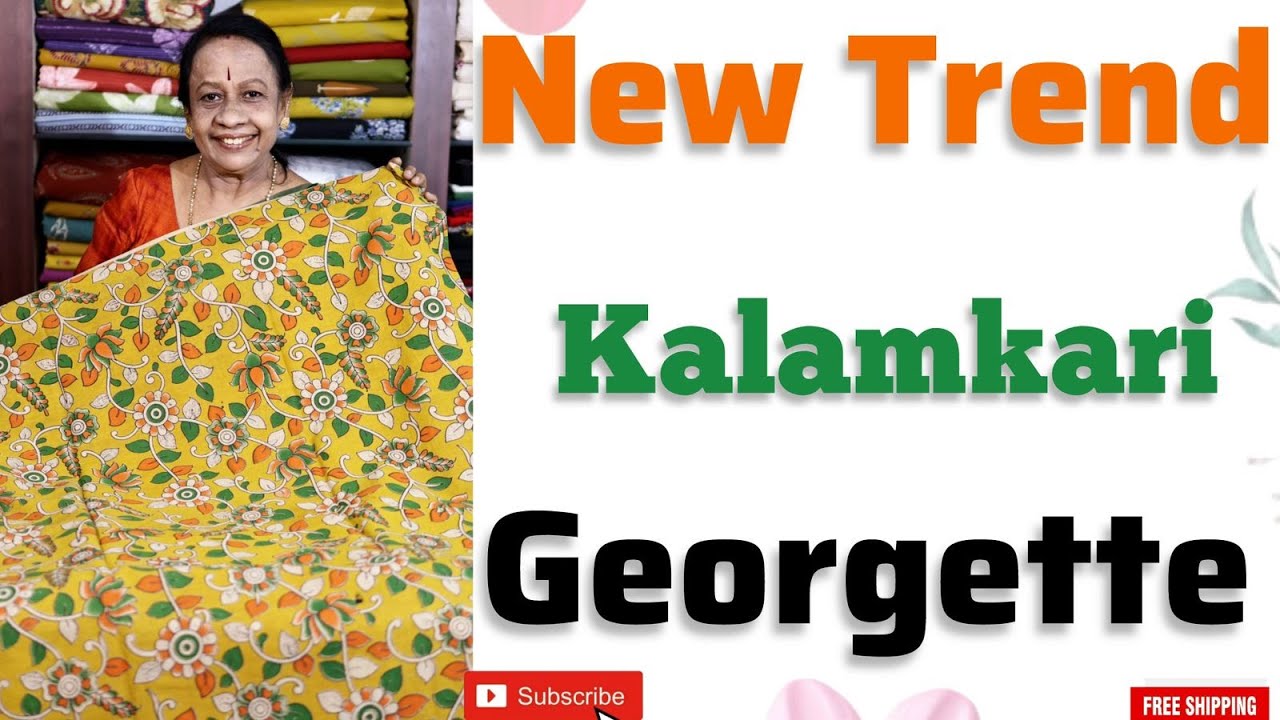 New Trend KALAMKARI / GEORGETTE/ Mix Match Collections/ Free Shipping*/# 433