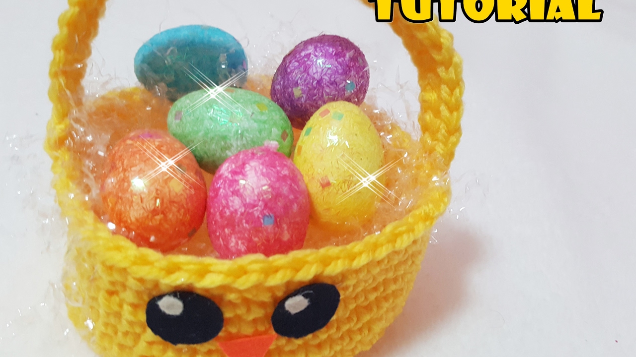 DIY-Tutorial di PASQUA- Cestino pulcino portauova all'uncinetto - easter crochet basket