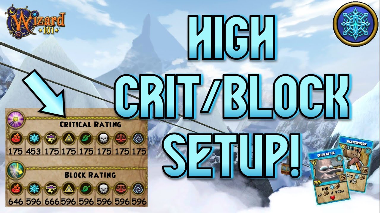 Wizard101: MAX ICE PvP (140): High Crit/Block Setup!