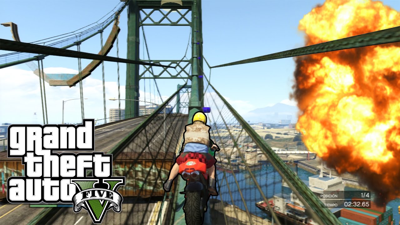 GTA V CARRERA LOCA!! CARRERA MORTAL POR EL PUENTE, RAMPAS Y SUBIDAS SOY EL PUTO AMO! xFaRgAnx
