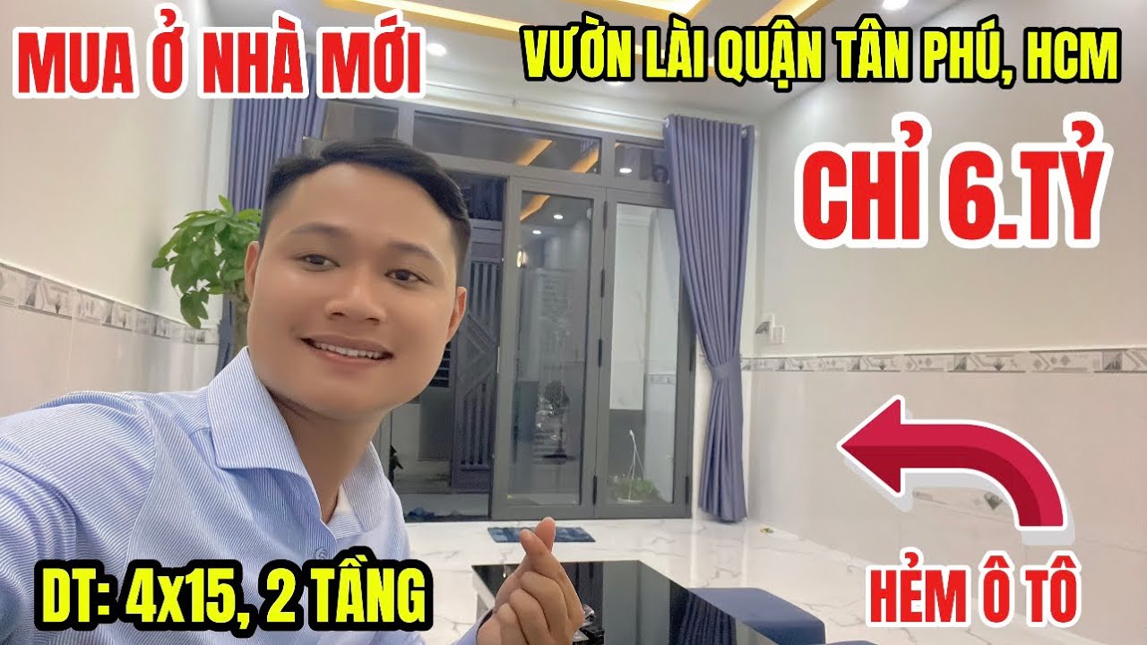 BÁN GẤP NHÀ MỚI XÂY 2 TẦNG ĐƯỜNG VƯỜN LÀI QUẬN TÂN PHÚ 60M2 GIÁ RẺ