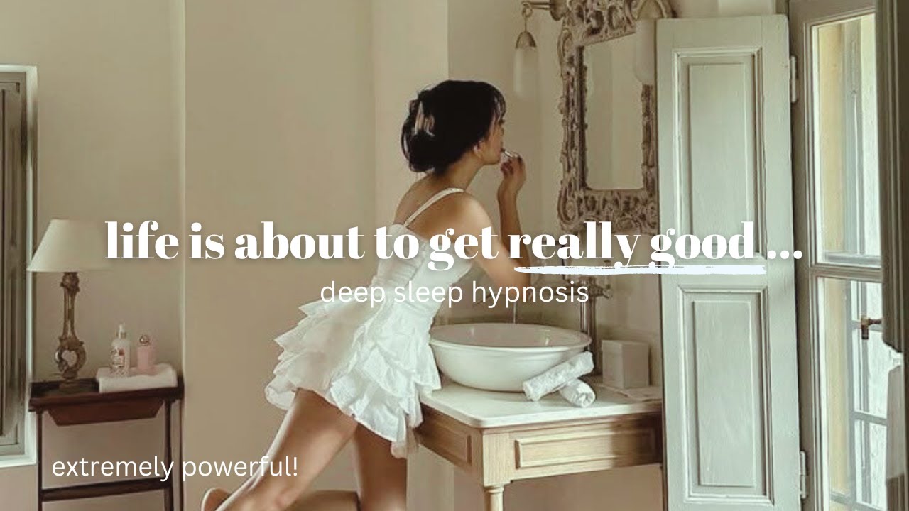 'life is about to get really good' 🎀 deep sleep hypnosis with subliminal affirmations (pink noise)