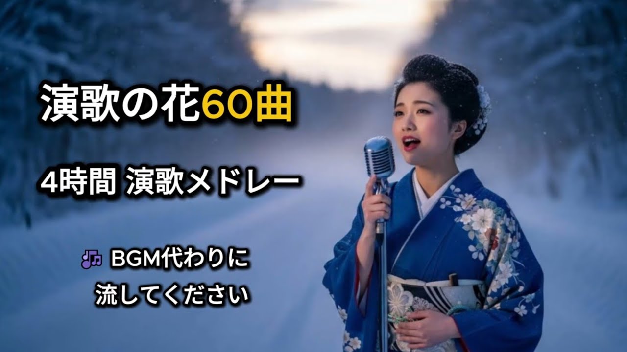 【4時間】心に沁みる女歌｜演歌の花60曲｜BGM代わりに流してください