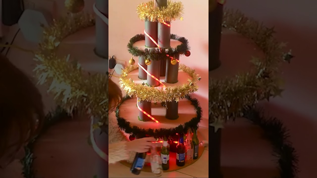 DIY glass bottle Christmas tree! 🎄 🌟🍾#holidaycrafts