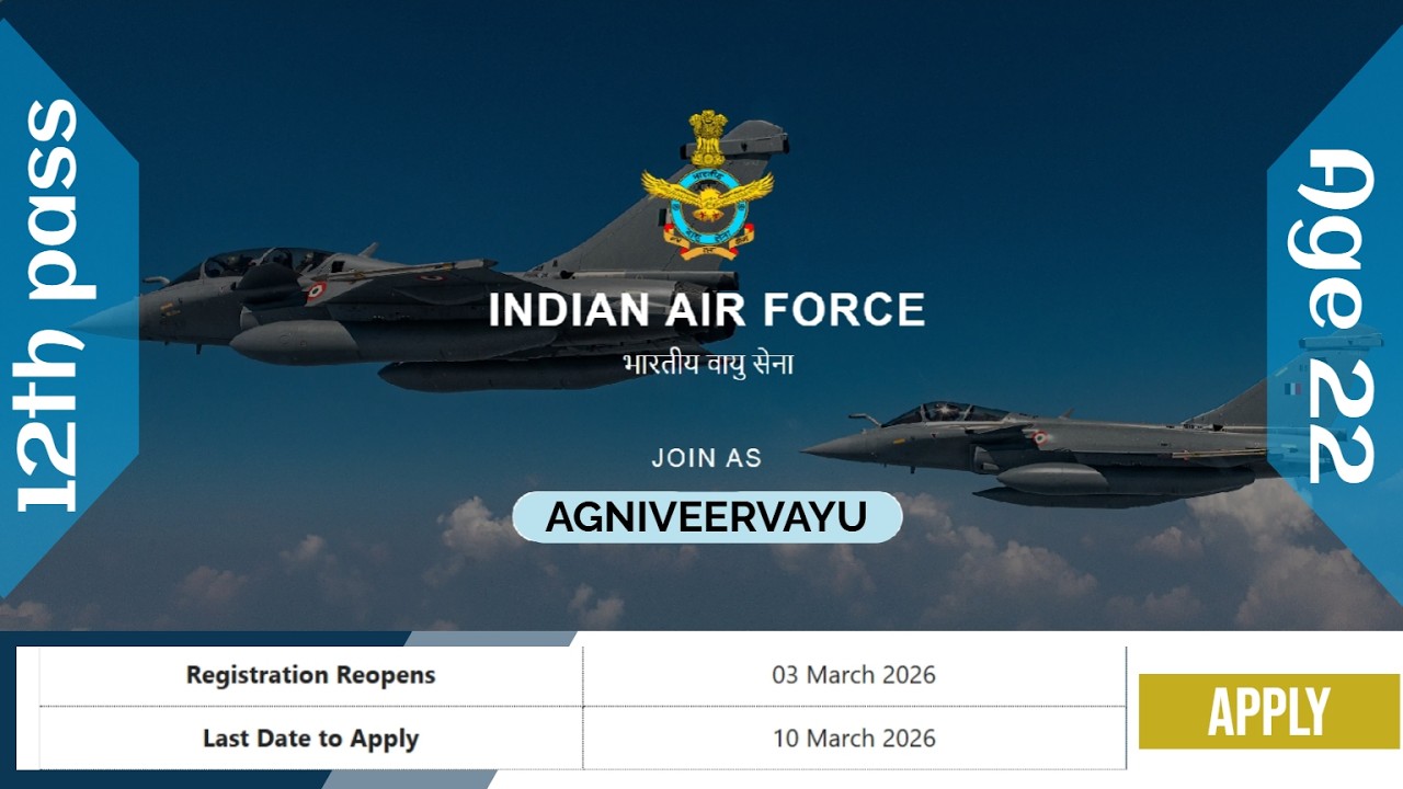 Apply Agniveervayu Intake 01/2027