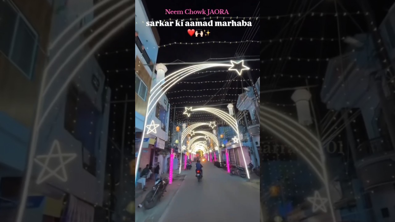 Milad ho Raha hai 💚 JAORA Neem Chowk light decoration#light #decoration #shorts#jaoramuharram01#10k