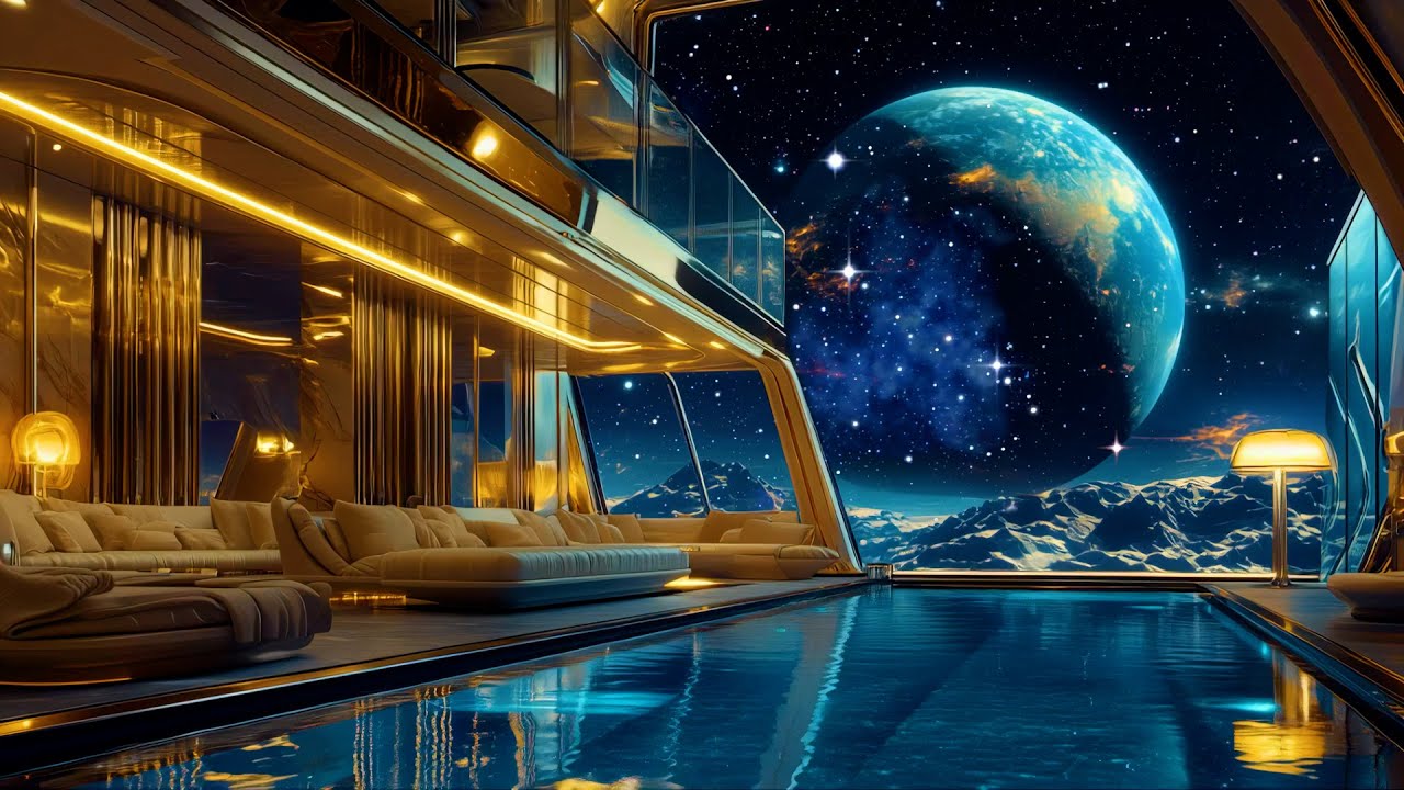 🎵Luxury Space Lounge–Dark Futuristic Ambient Soundscape for Calm, Meditation & Sleep | 4K | 5 Hours