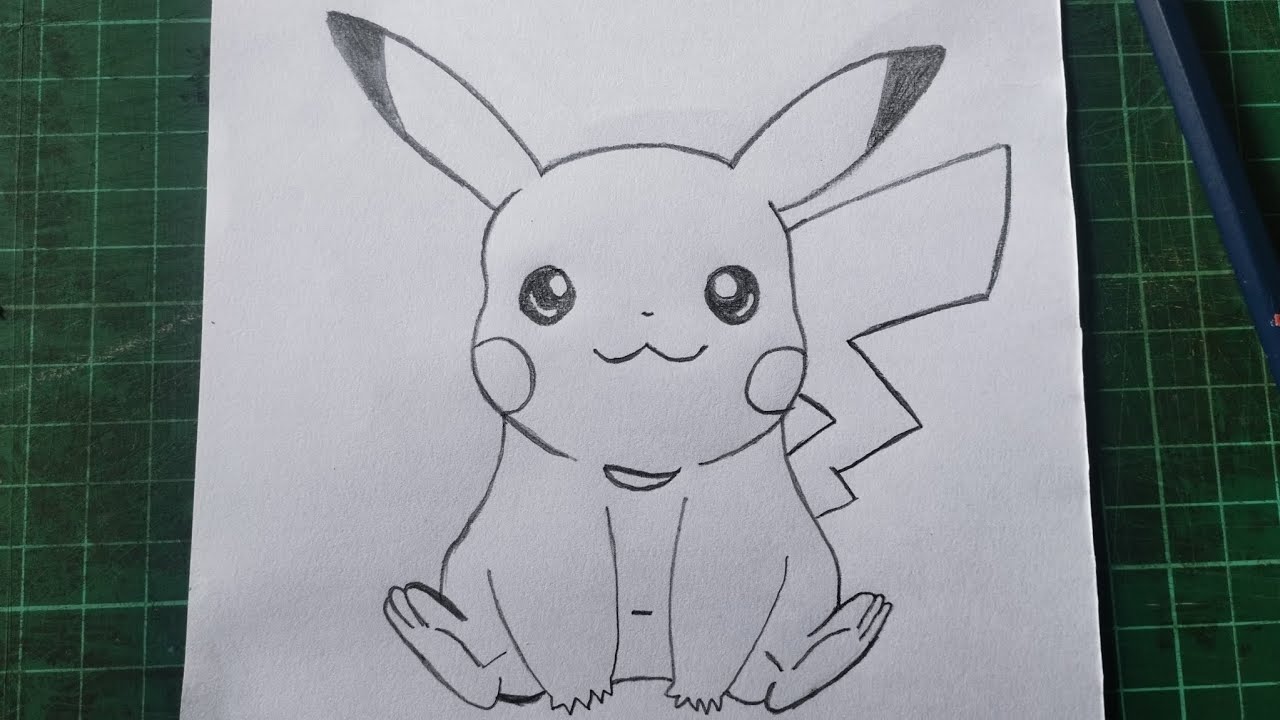 How to draw pikachu with pencil | easy cute drawing step by step