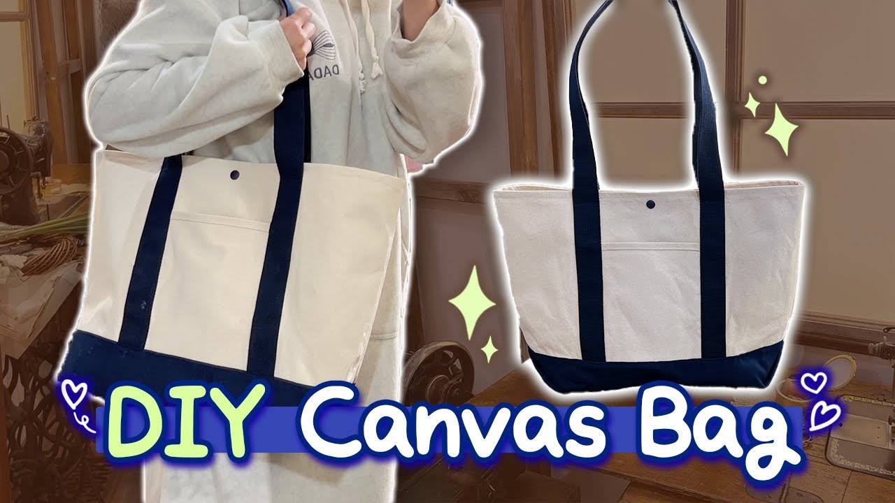 (DIY) Free pattern │ Canvas bag │데일리 캔버스백, 보부상 백, 에코백, 기저귀 가방 만들기 │ sewing tutorial