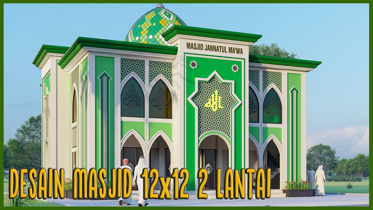 DESAIN MASJID 2 LANTAI | MASJID INDAH DAN NYAMAN UKURAN 12x12