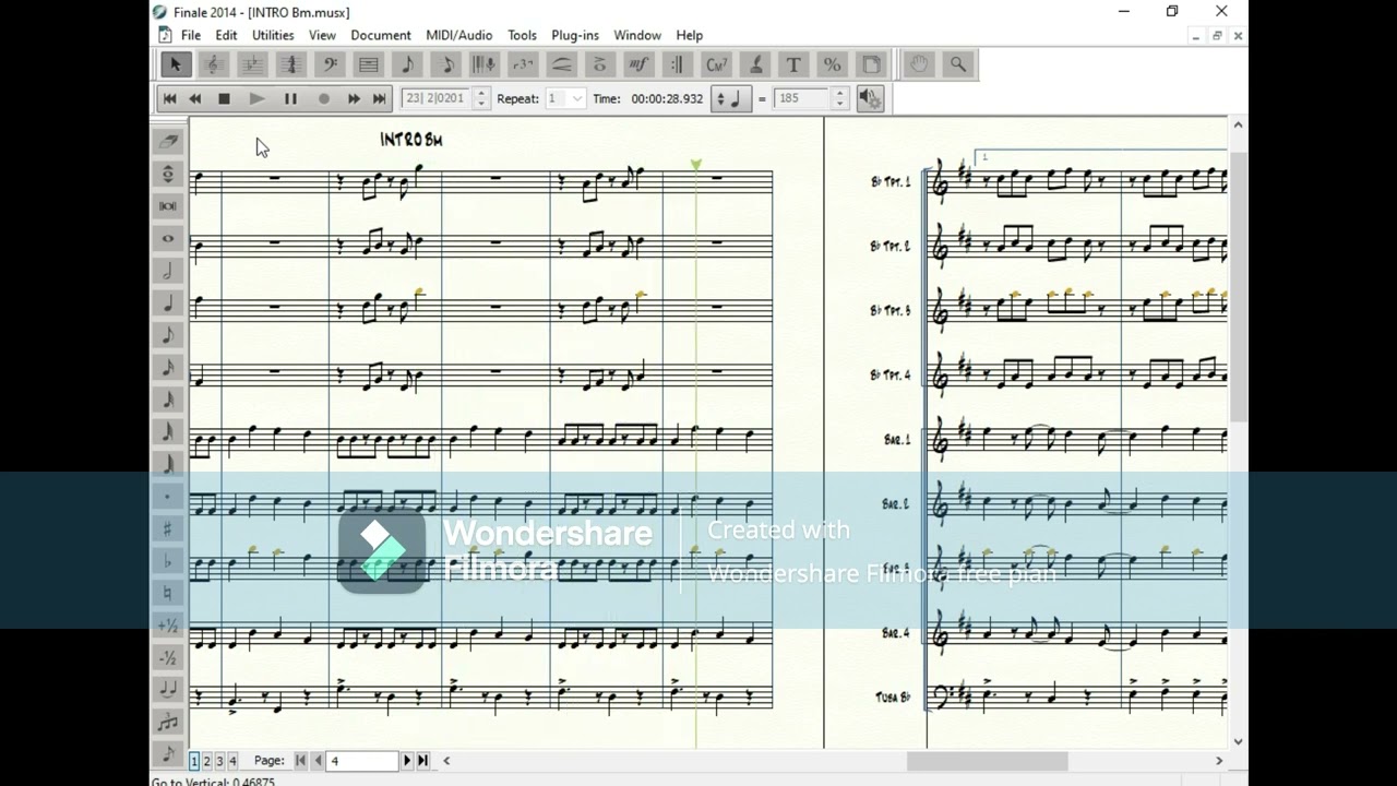 INTRO Bm Score Para banda