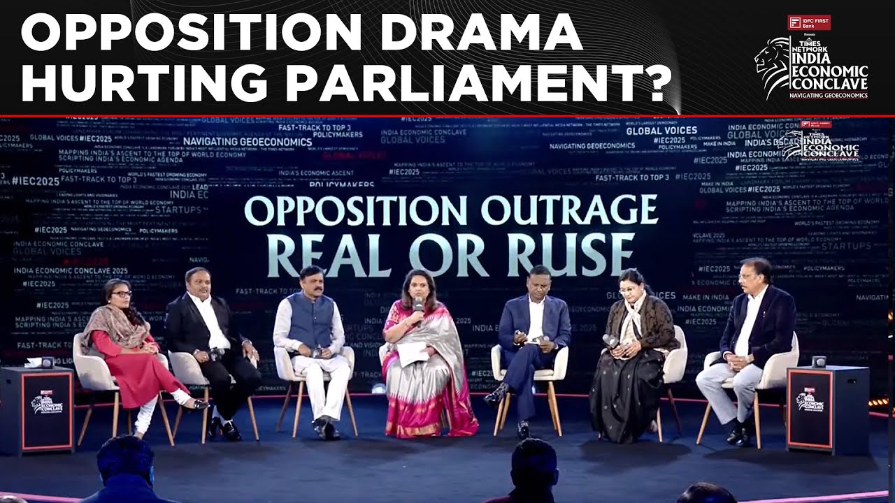 Navika Kumar Leads Fiery Debate On &lsquo;Opposition Outrage: Real Or Ruse?&rsquo;| India Economic Conclave 2025