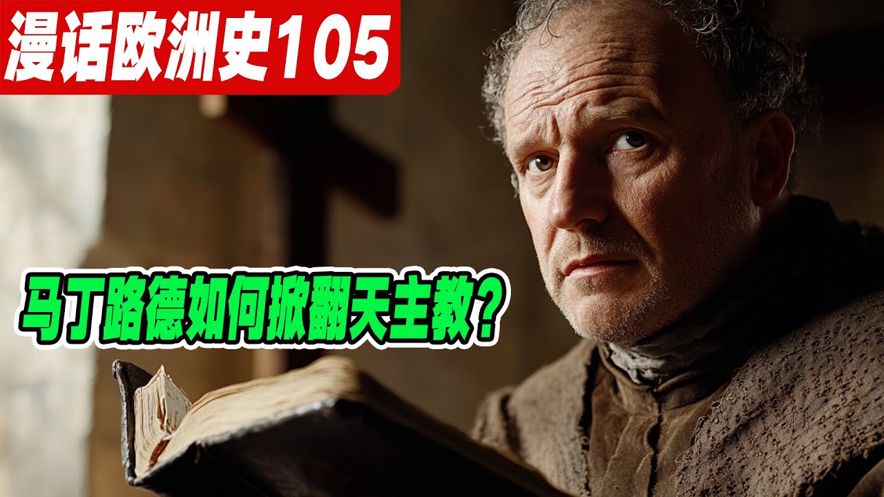 马丁路德如何掀翻基督教？基督教分裂的惊人真相《漫话欧洲史105》赎罪券骗局曝光：教皇的敛财生意被他戳破！ |因信称义|赎罪券|宗教改革|新教|天主教|九十五条论纲|教皇|加尔文|欧洲战争