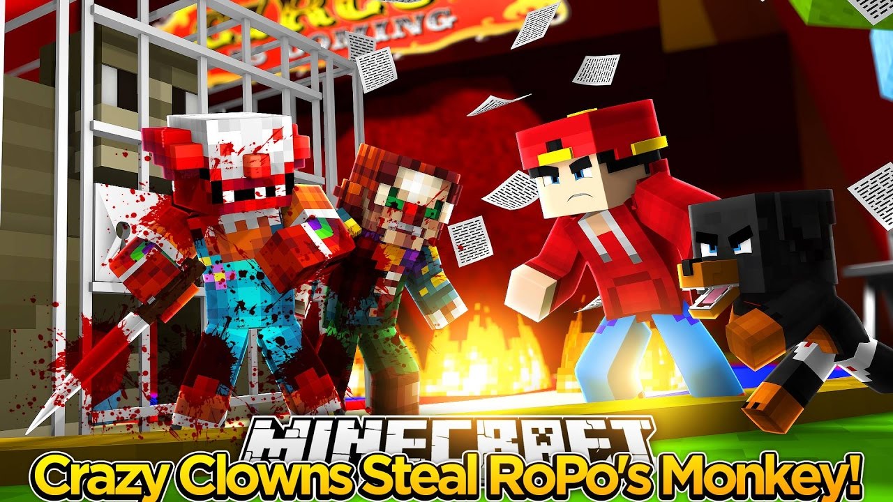 Minecraft Adventure - EVIL CLOWNS STEAL ROPO'S GORILLA!!