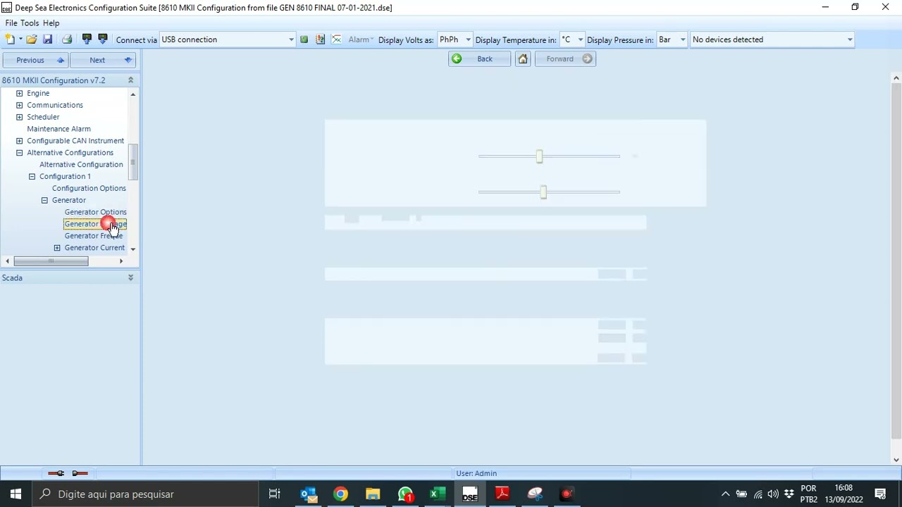 Como habilitar configuração alternativa no DSE 8620 ou 8610