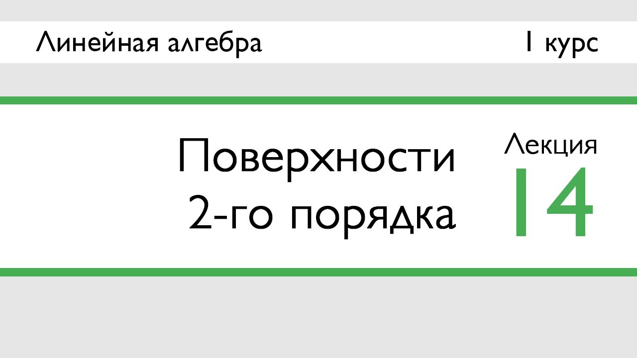 Поверхности 2-го порядка | Лекция 14 | ЛинАл | Стрим