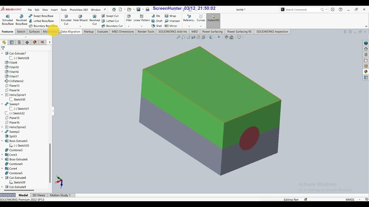 Mold design-for beginner/ course 04- bottle mold part2