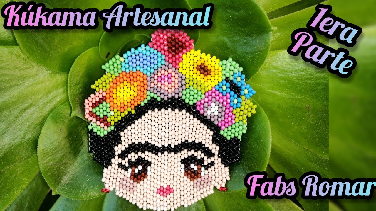 Frida Kahlo Dije grande en chaquira ❤️🐒🐒🐒