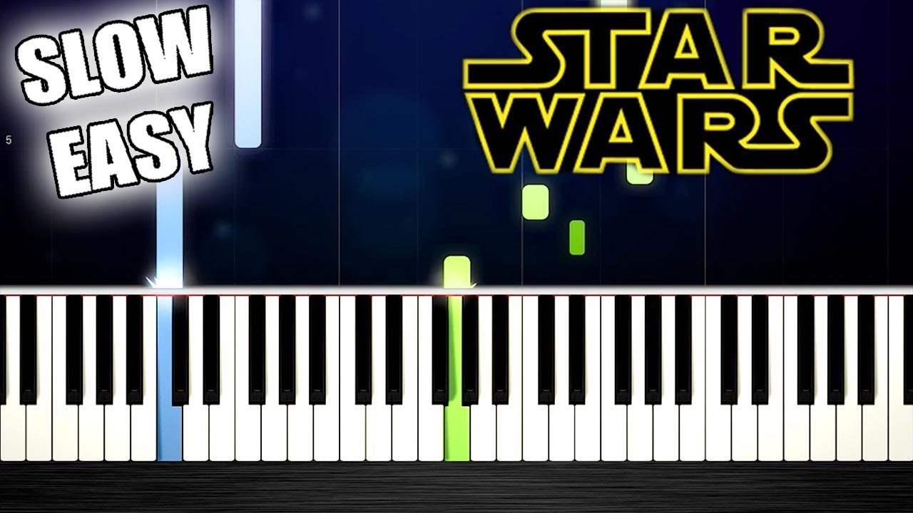 Star Wars - The Force Theme - SLOW EASY Piano Tutorial by PlutaX