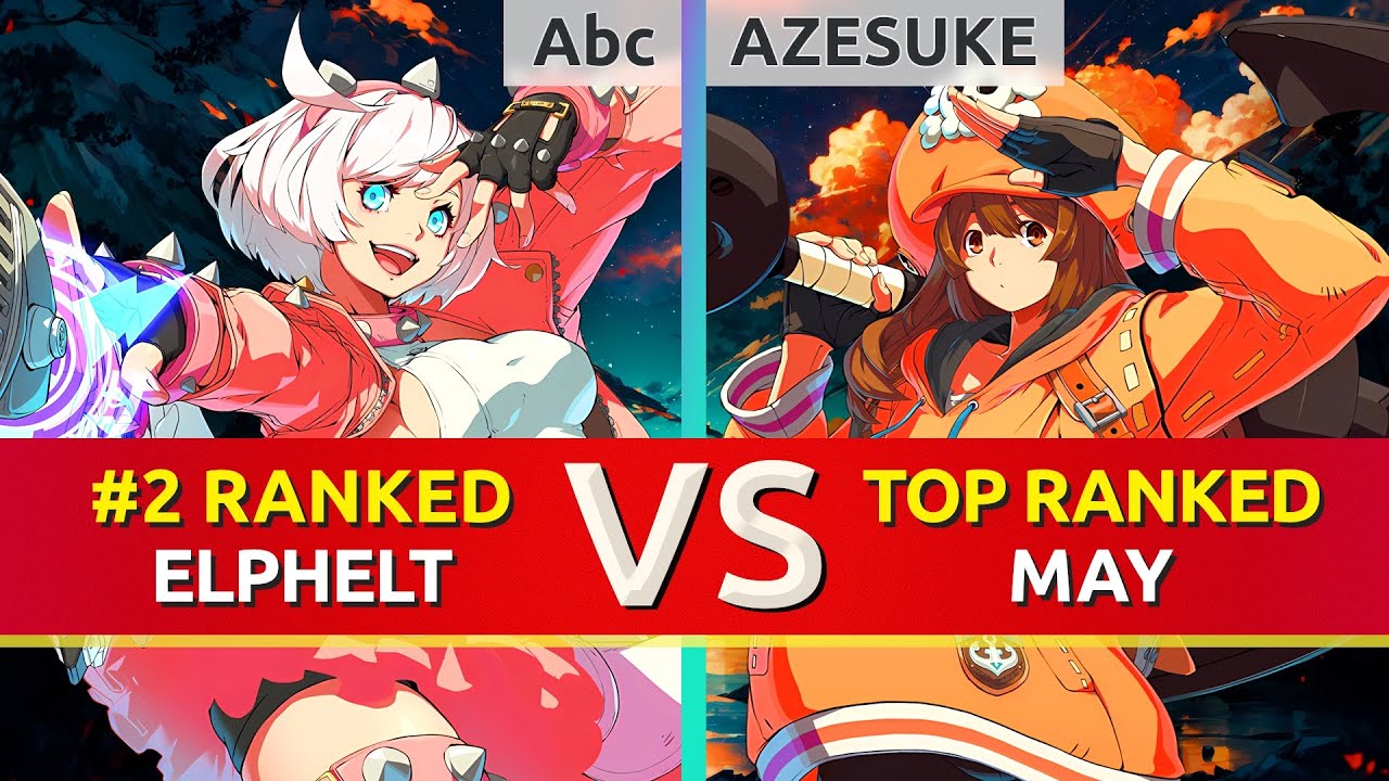GGST ▰ Abc (#2 Ranked Elphelt) vs AZESUKE (TOP Ranked May). High Level Gameplay