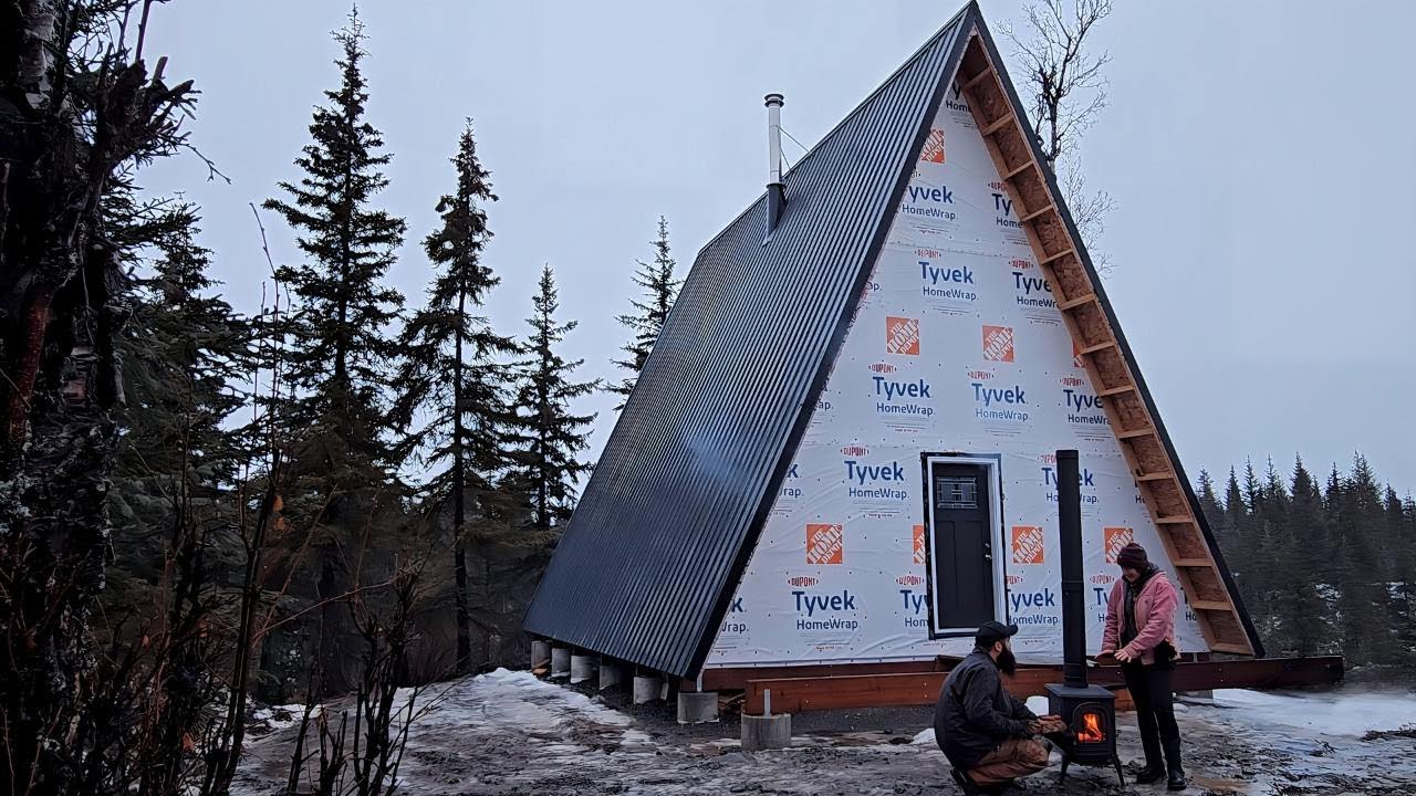 Chimney and Woodstove Install | First Fire in the Cabin