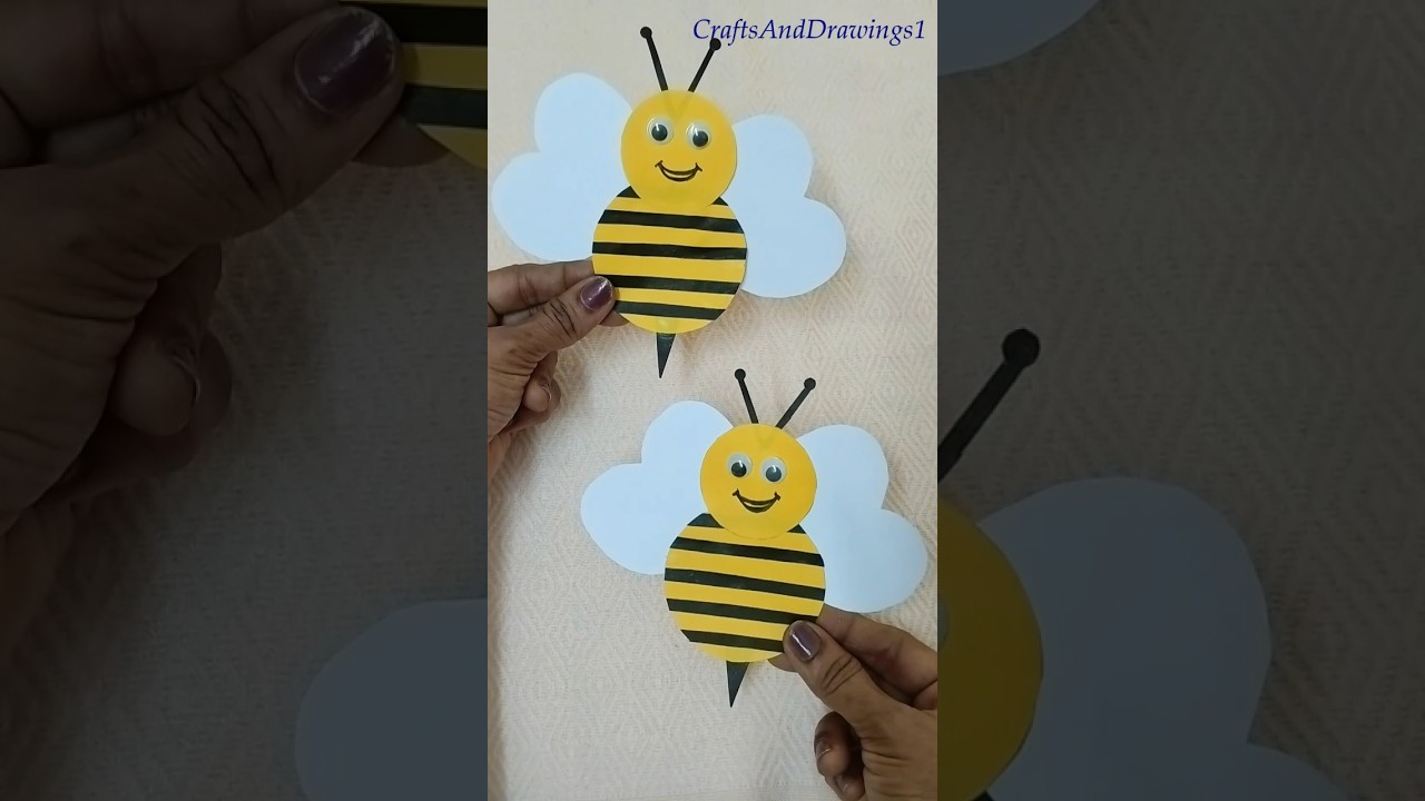 DIY Super Easy Paper Bumble Bee ~ Honey Bee Paper Craft Idea / Tutorial / Shorts.