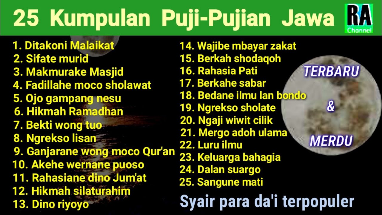 Kumpulan PUJI PUJIAN JAWA || 25 Syair Para Da'i Terbaru 2023