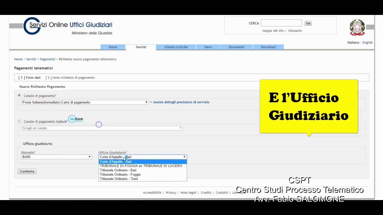 Il pagamento telematico del Contributo Unificato dal portale PST Giustizia