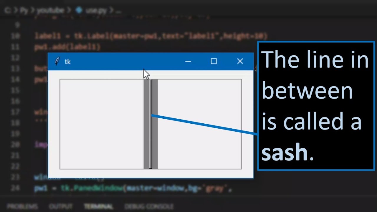 TkInter's Frame and PanedWindow widget