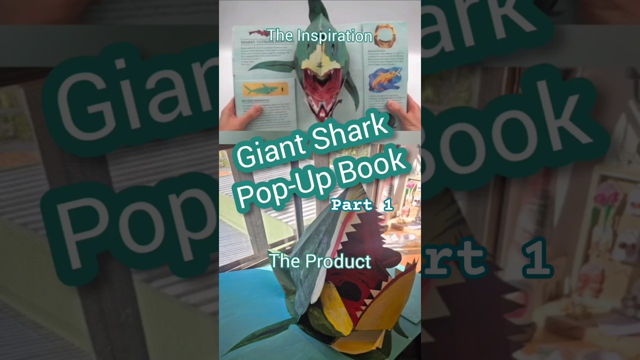 Giant Shark Pop-Up Book-Part1 #popupbook #bookweek #costumes #art  #prehistoriccreatures #shark