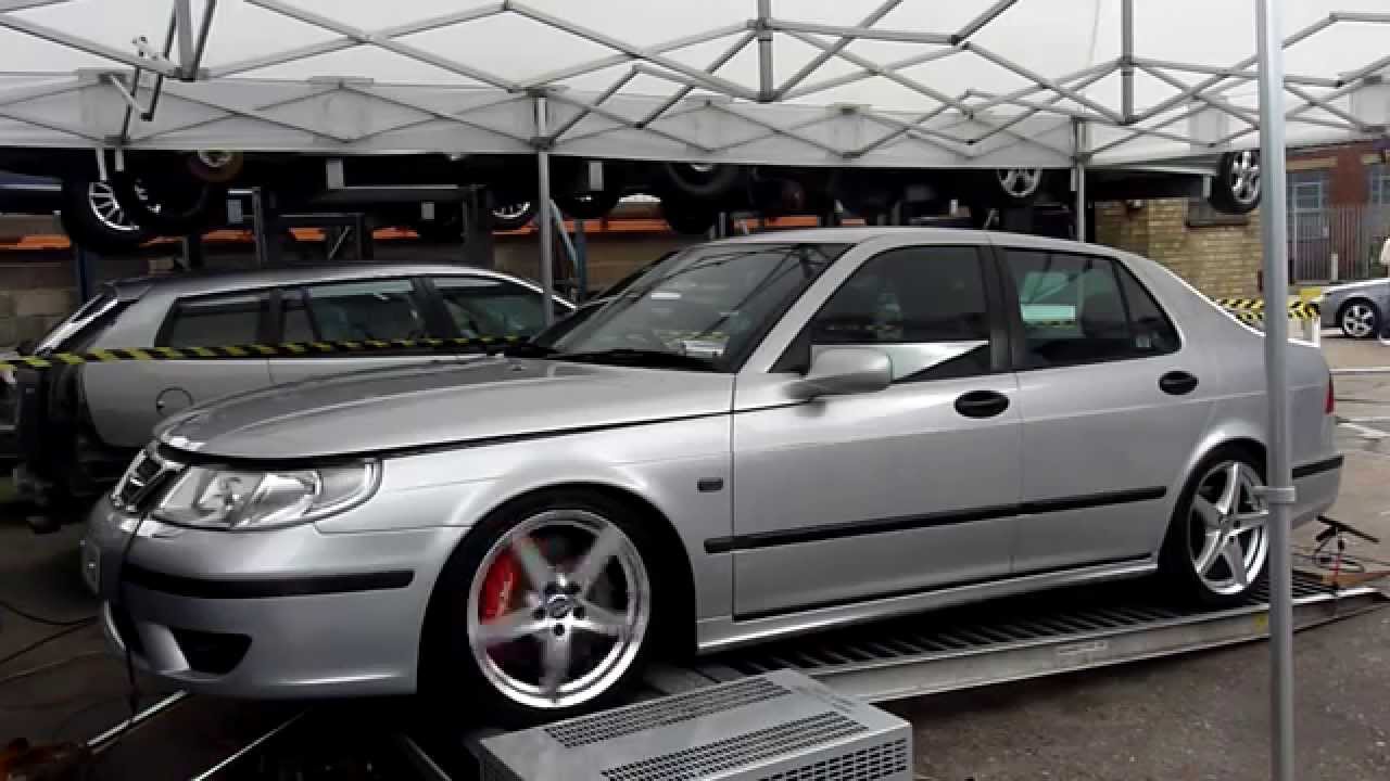 Saab 9-5 424.1 BHP, e3's first run on the rollers,GT30 Powered Saab 9-5 Aero