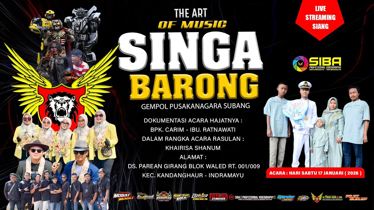 SINGA BARONG II GELAS RETAK VOC. LEE HIEN II 17 JANUARI 2026 II PAREAN GIRANG WALED