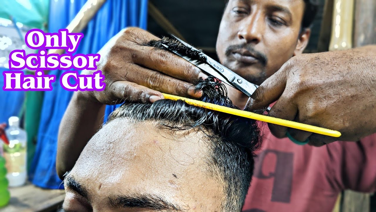 Haircut With Only Scissors and Staright Razor From Indian Barber | HairCut | The Ultimate Barber