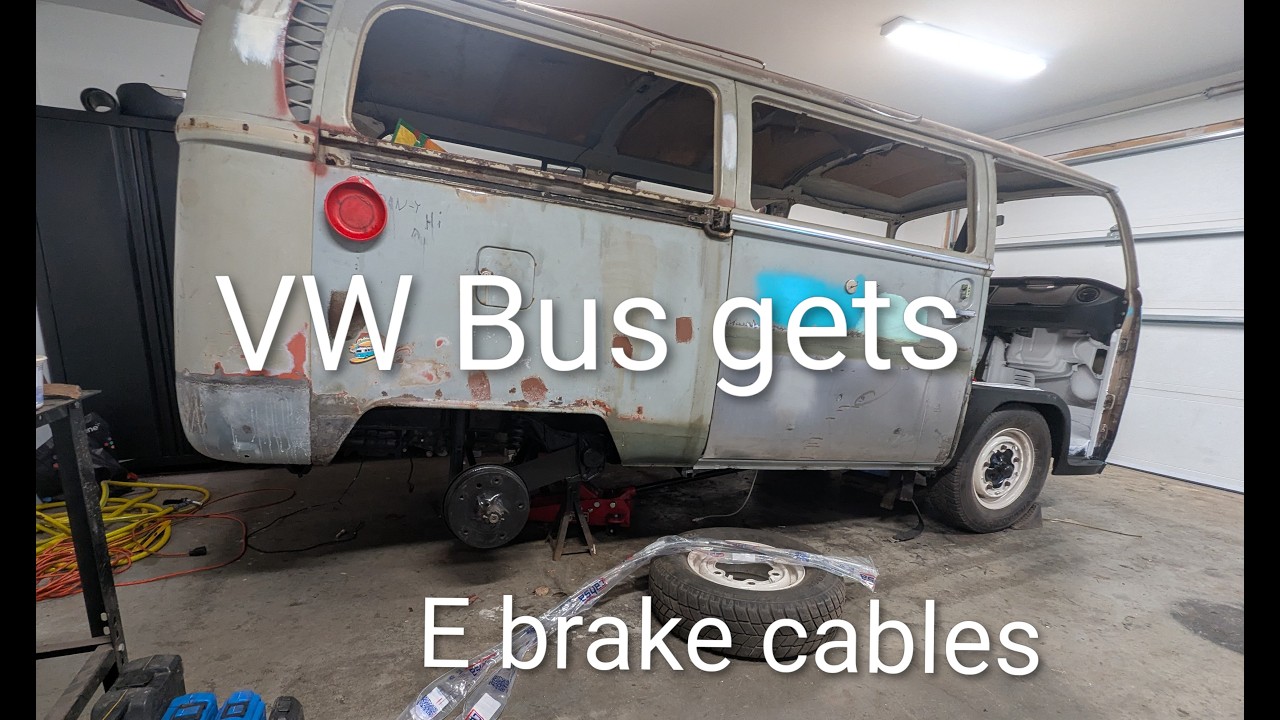 How to install E brake cables on a VW bus.