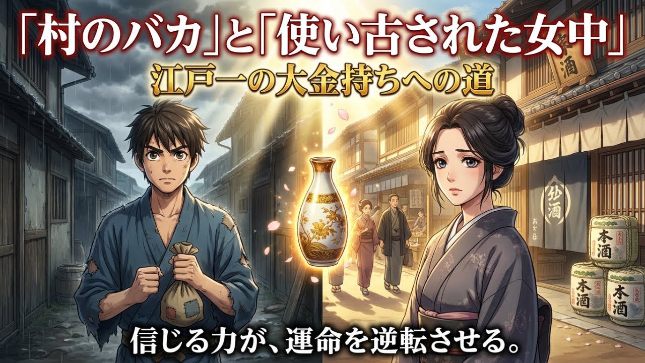 「村のバカ」と呼ばれた男が、使い古された女中と江戸一の大金持ちになるまで。