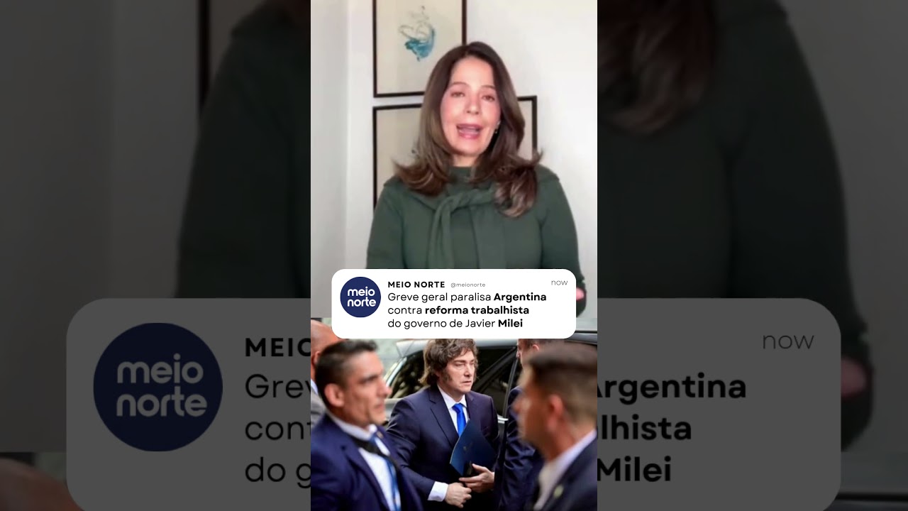 Greve geral paralisa Argentina contra reforma trabalhista do governo de Javier Milei #shorts