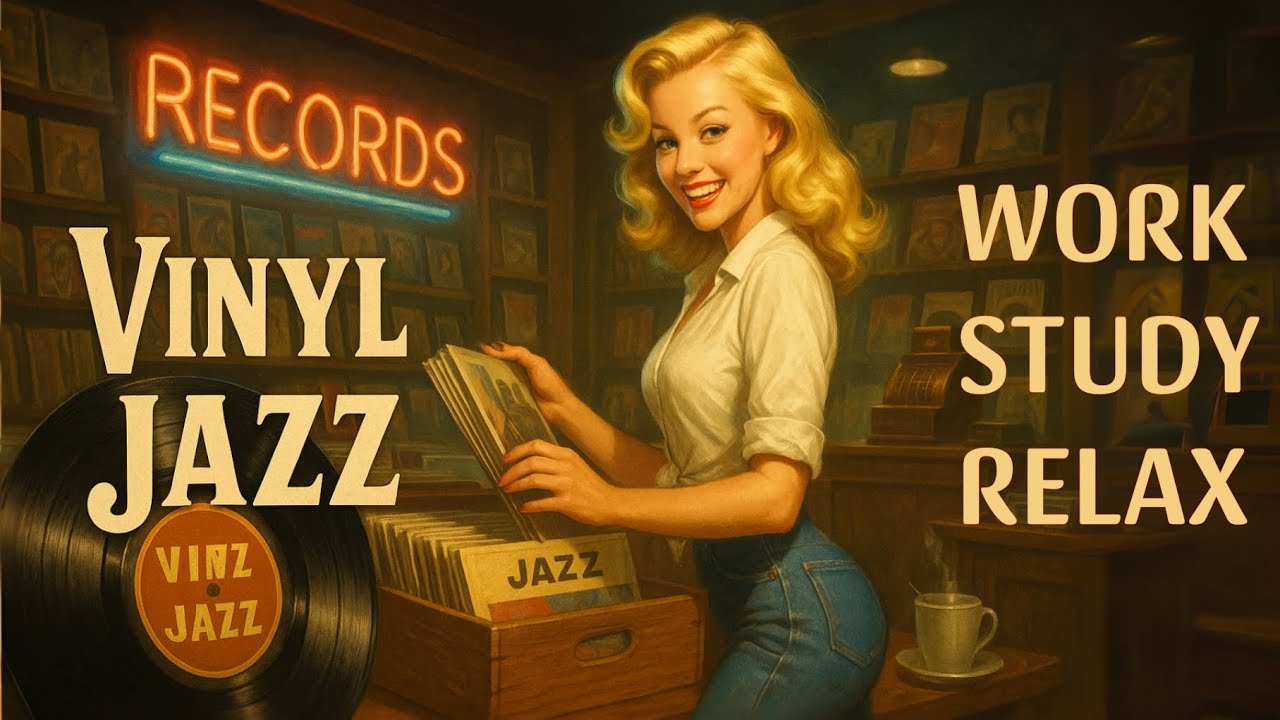 Vinyl Jazz &ndash; 1950s Record Store Vibes | 1 Hour Vintage Pin-Up Jazz Mix for Work, Study & Relax